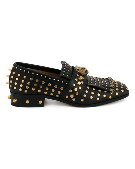 studded gucci loafers|Gucci fringe loafer.